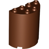 Lego polovina válce 2x4x4, červeno hnědá (4271750, 6123724, 6234539)